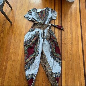 NWT Rahyma Harem Jumpsuit luxury African print L large $149